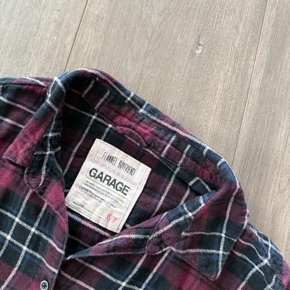 Garage Purple Plaid Boyfriend Classic Flannel - Picture 4 of 5